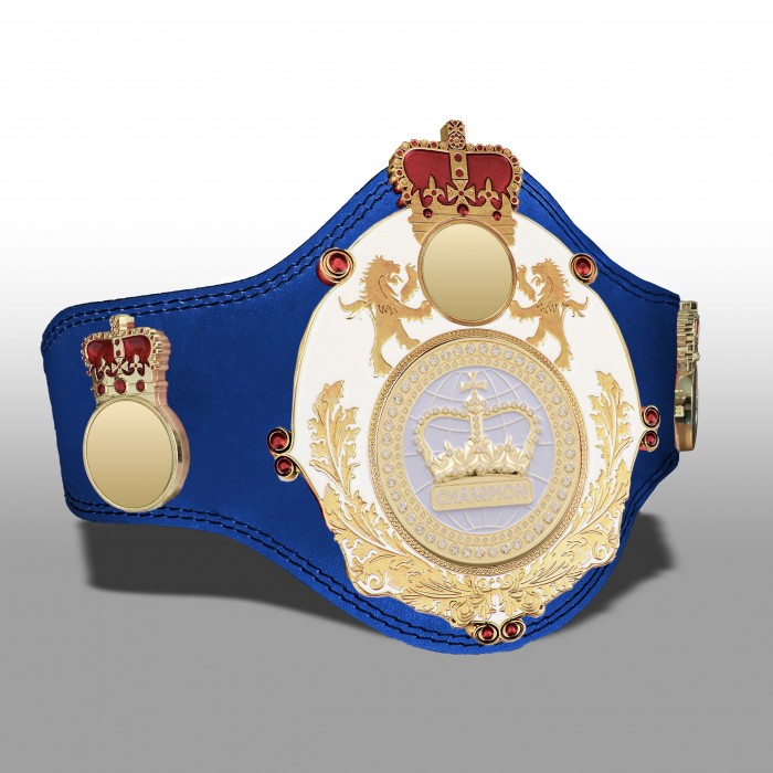 QUEENSBURY PLT LEATHER WHITE CHAMPION CROWN CHAMPIONSHIP BELT- PLTQUEEN/W/G/WHTGEM - AVAILABLE IN 4 COLOURS